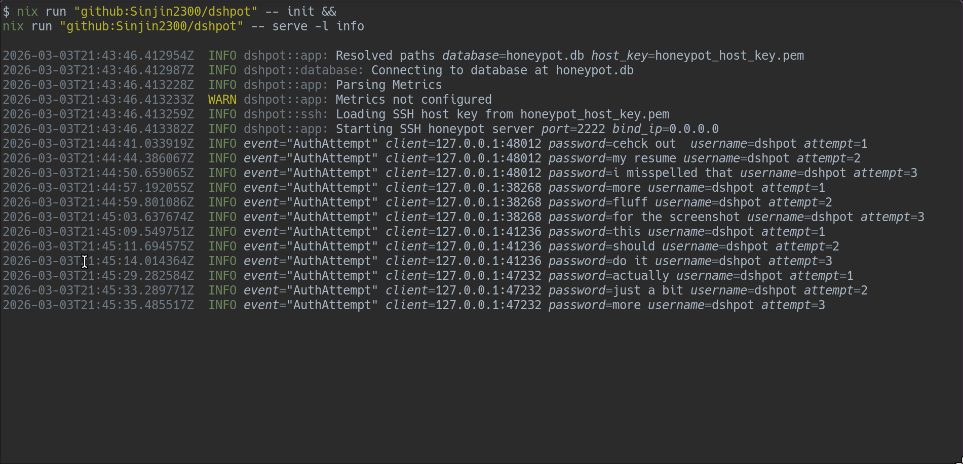 Dead Simple Honeypot - dshpot